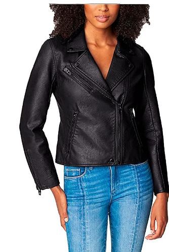Photo 1 of [BLANKNYC] Womens Luxury Clothing Semi Fitted Vegan Leather Motorcycle Jacket SIZE XS
