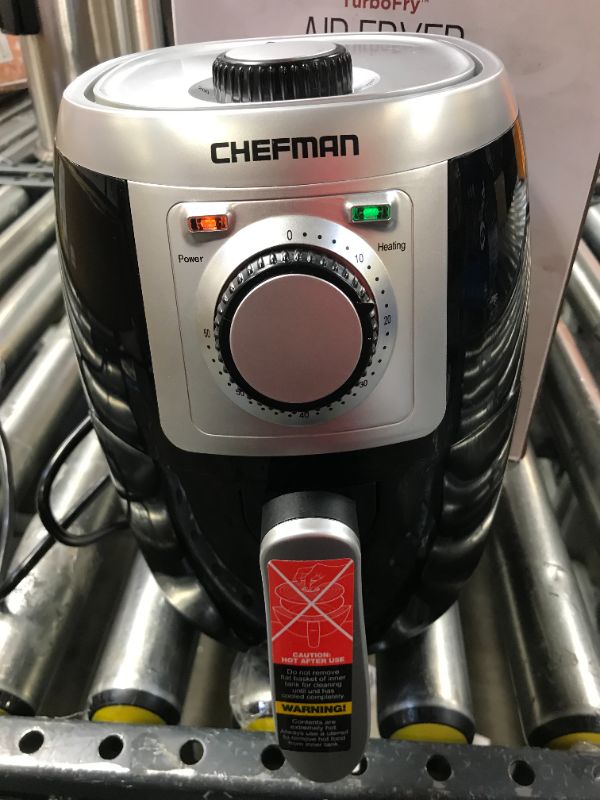 Photo 2 of Chefman TurboFry 2 Liter Air Personal Compact Healthy Fryer w/Adjustable Temperature Control, 30 Minute Timer and Dishwasher Safe Basket Black
