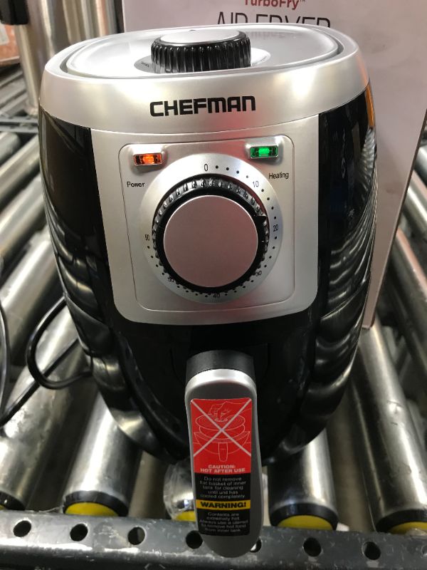 Photo 1 of Chefman TurboFry 2 Liter Air Personal Compact Healthy Fryer w/Adjustable Temperature Control, 30 Minute Timer and Dishwasher Safe Basket Black