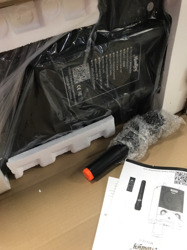 Photo 1 of Moukey Karaoke Machine Speaker,Bluetooth Outdoor Portable Wireless Speaker PA System with 10" Subwoofer, DJ Lights,Rechargeable Battery, Microphone, Recording, MP3/USB/TF/FM (RMS 140W to 520W Peak)
