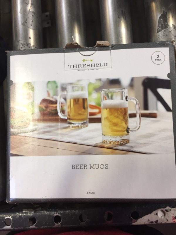 Photo 2 of 16oz 2pk Glass Beer Mugs - Threshold™
