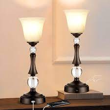 Photo 1 of Set of Two Touch Lamps for Living Room 3-Way Dimmable Bedside Lamp with 2 USB Port Table Lamps