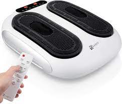 Photo 1 of Kanff Vibration Foot Massager Machine, Electric Vibrating Foot Leg Masssager with Rotating Acupressure & Remote for Circulation & Multi Relaxation (MAJOR DAMAGES TO PACKAGING)