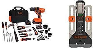 Photo 1 of BLACK+DECKER 20V MAX Drill/Home Tool Kit with MarkIT Picture Hanging Tool Kit (LDX120PK & BDMKIT101C) (MISSING PIECES)