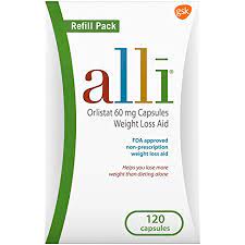 Photo 1 of alli Weight Loss Diet Pills, Orlistat 60 mg Capsules, Non Prescription Weight Loss Aid, 120 Count Refill Pack BEST BY 06/22
