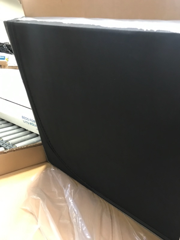 Photo 2 of ZINUS Shalini Upholstered Platform Bed Frame / Mattress Foundation / Wood Slat Support / No Box Spring Needed / Easy Assembly, Dark Grey, King
