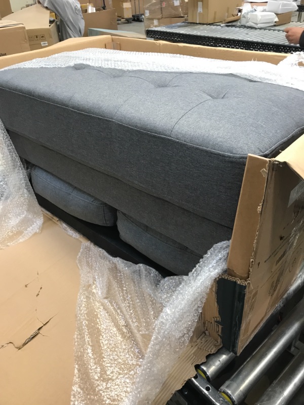 Photo 2 of ZINUS Benton Loveseat Sofa / Grid Tufted Cushions / Easy, Tool-Free Assembly, Dark Grey

