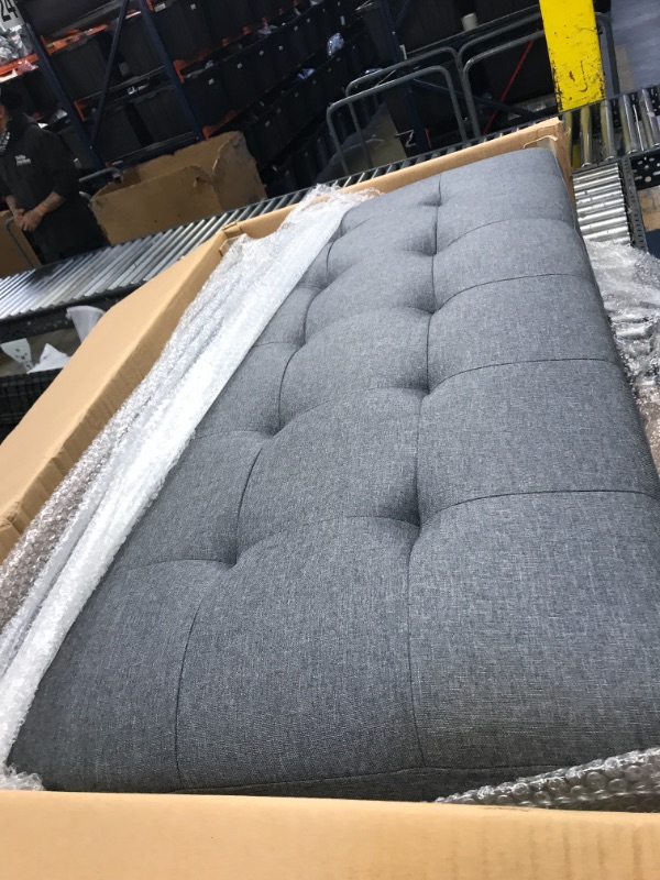 Photo 3 of ZINUS Benton Loveseat Sofa / Grid Tufted Cushions / Easy, Tool-Free Assembly, Dark Grey
