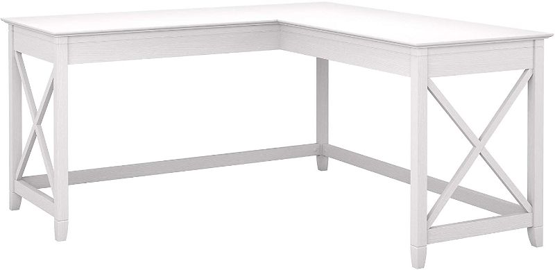 Photo 1 of Bush Furniture Key West 60W L Shaped Desk, Pure White Oak
