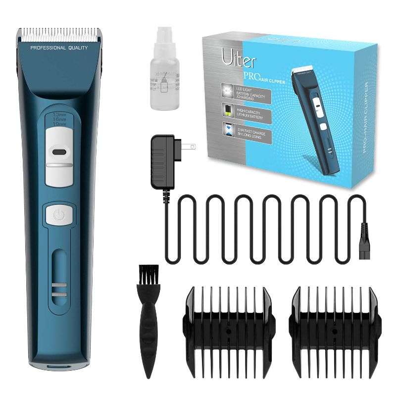 Photo 1 of Uiter Hair Clippers for Women/Men - 4 Length Fine Adjustment Knobs & 2 Guide Combs, Hair Grooming Kits for Women, Cordless Electric Beard Trimmer for Mens, Includes Charging Adapter
