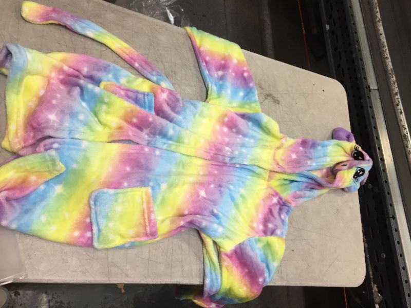 Photo 1 of kids rainbow unicorn bathroom gown
sizes 4-5