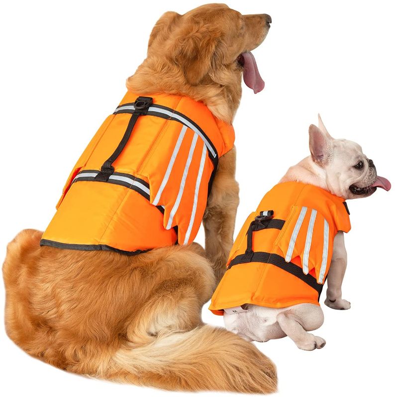 Photo 1 of Dog Life Jacket - Dog Life Vest Unique Lovely Wings and Reflective Strip Design, Dog Lifesaver Swimsuit for Small, Middle, Large Size Dogs (XL)
