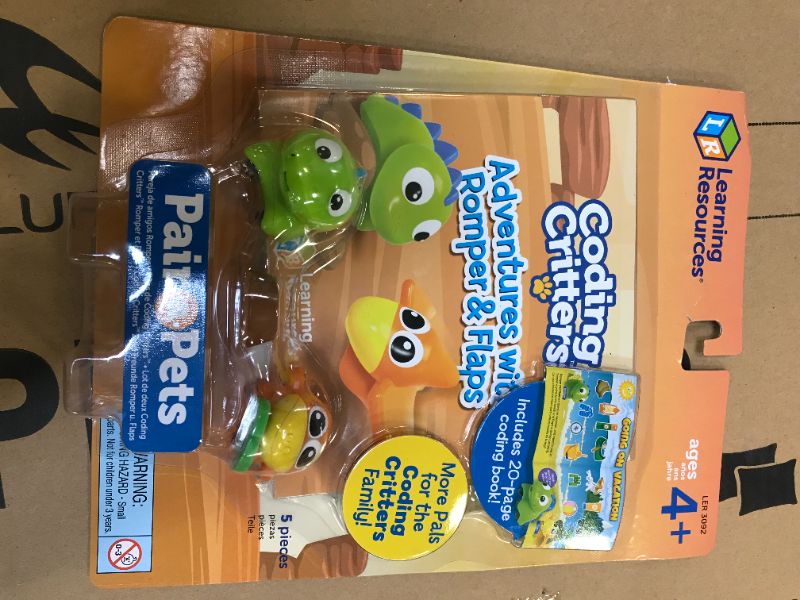 Photo 1 of Learning Resources Coding Critters Pair-A-Pets Dinos Romper & Flaps, Screen-Free Early Coding Toy For Kids, Interactive STEM Coding Pet, Kids Dinosaur Toy, 5 pieces, Ages 4+
