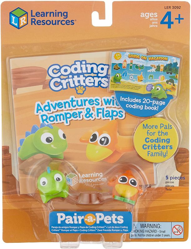 Photo 1 of Learning Resources Coding Critters Pair-A-Pets Dinos Romper & Flaps, Screen-Free Early Coding Toy For Kids, Interactive STEM Coding Pet, Kids Dinosaur Toy, 5 pieces, Ages 4+
