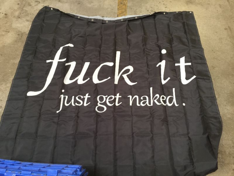Photo 3 of 2 shower curtain with print words  and twelve hooks 