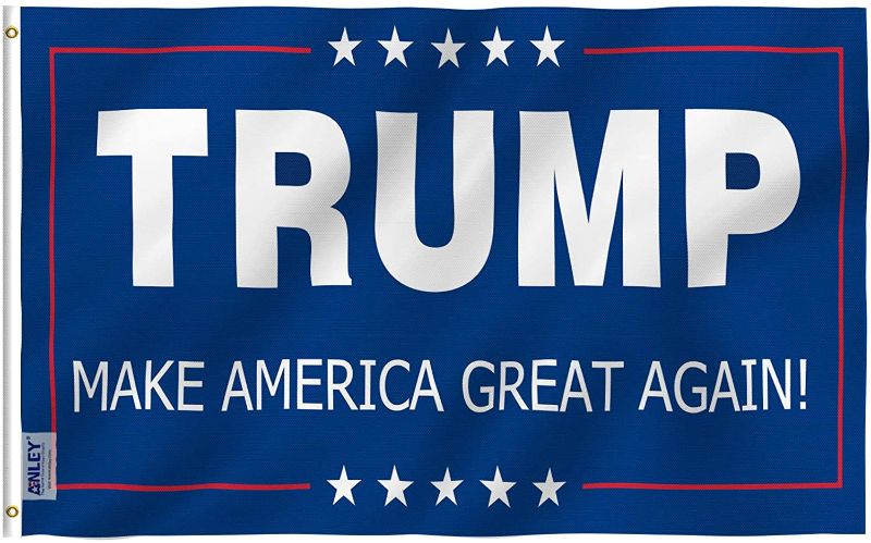 Photo 1 of 4 piece Trump 2024 Blue 100D Flag Banner 
