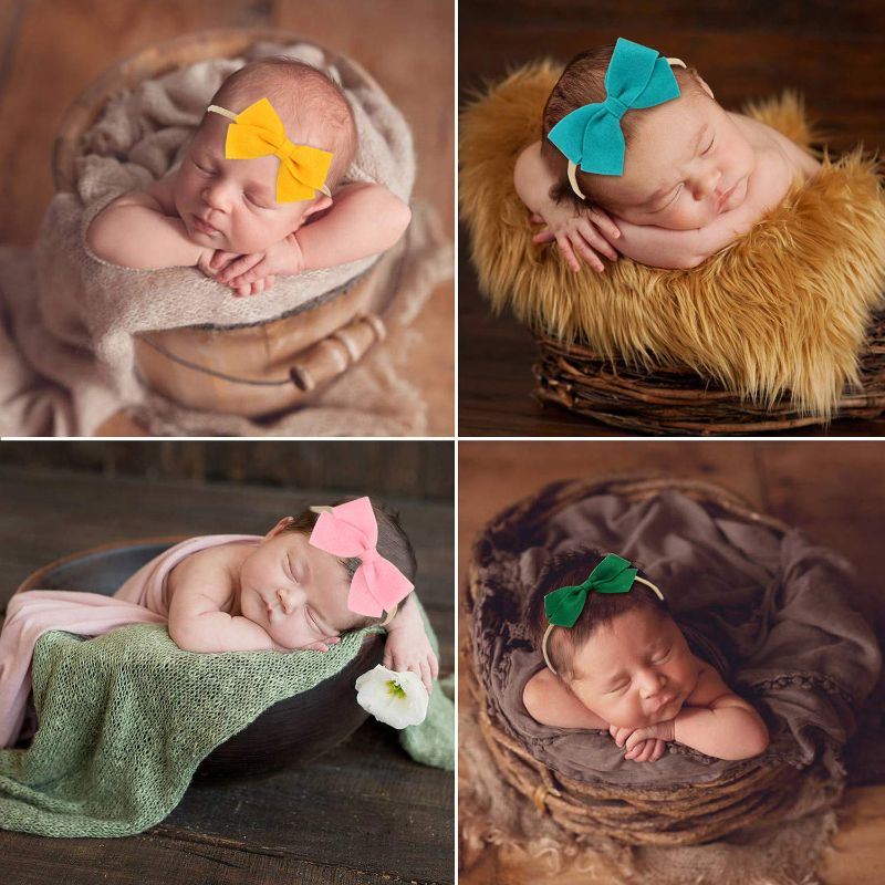 Photo 1 of Baby Girls Nylon Headbands Turban Hair Bows Hair Band Elastic Hair Accessories for Kids Toddlers Infants Newborn (10 PACK)
