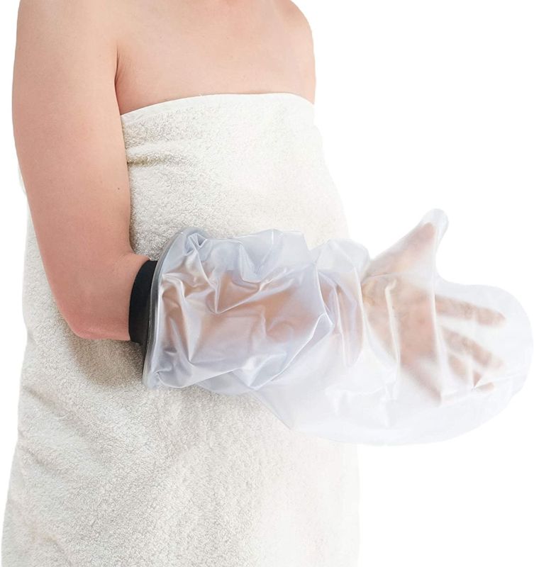 Photo 1 of ADDOT Waterproof Short Arm Small Size Cast Cover for Shower, Bathing. Adult Reusable Arm Cast Protector. Keeps All Plasters, Bandages, Casts, and Wraps Dry (Black)
