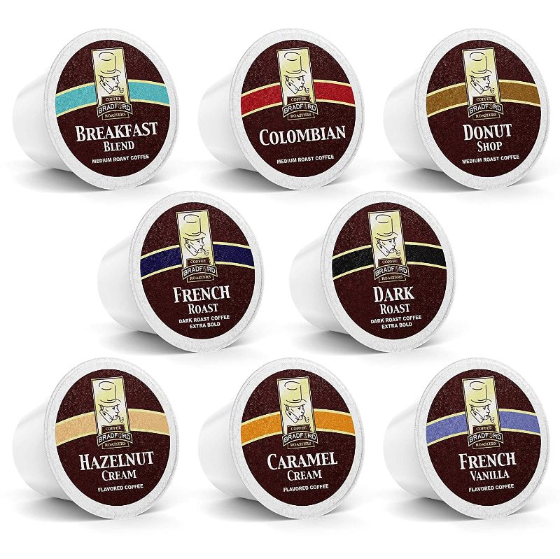 Photo 1 of 100ct Variety Pack for Keurig K-cups®, 8 Assorted Single Cup Sampler 20% more coffee per cup by Bradford Coffee
exp unknown 