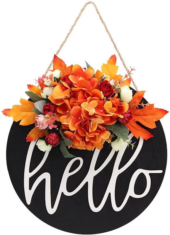 Photo 1 of Fall Wreaths,Welcome Sign for Front Porch Fall Wreaths for Front Door Decorations for Christmas,Restaurant , Fall Wreaths for Front Door, Outdoor-196 2 pack