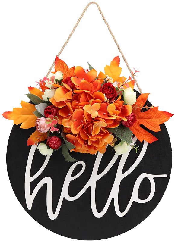 Photo 1 of Fall Wreaths,Welcome Sign for Front Porch Fall Wreaths for Front Door Decorations for Christmas,Restaurant , Fall Wreaths for Front Door, Outdoor-196 2 Pack
