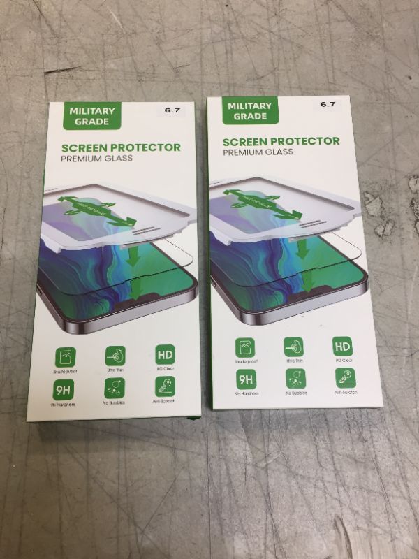 Photo 2 of Easyframe Compatible for iPhone 13 Pro Max Screen Protector Tempered Glass, Olsenms 3 Packs Anti Scratch Anti Crack Designed for iPhone 13 Pro Max Screen Protector, 6.7 Inch 9H 2.5D 0.33mm 2 pack
