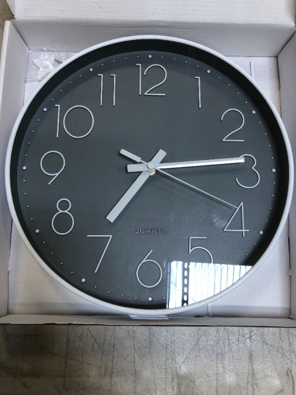 Photo 1 of 12 inch Grey Wall Clock