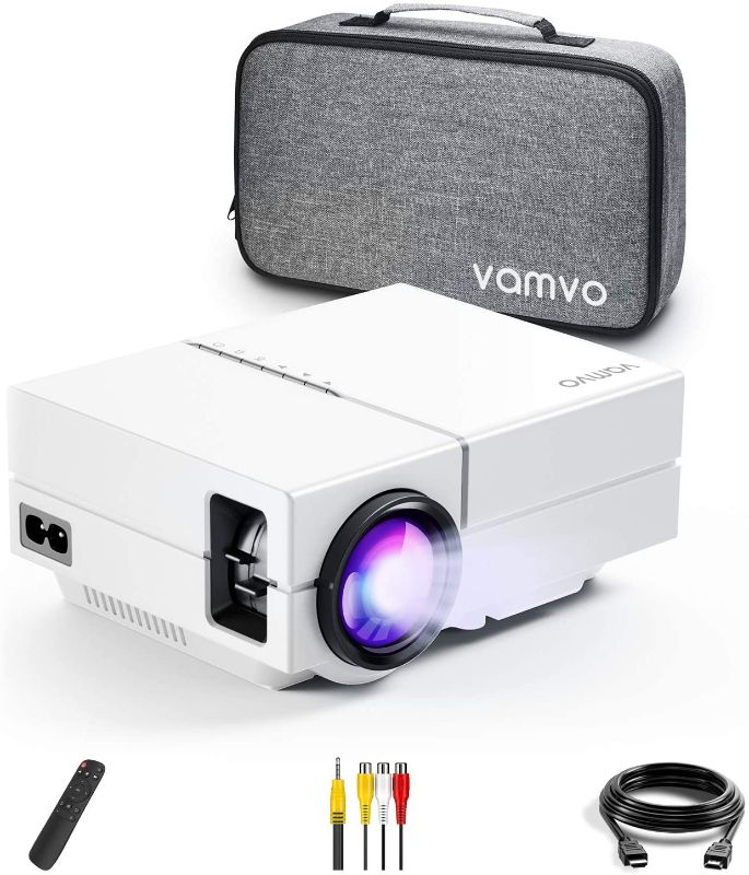 Photo 1 of Vamvo Movie Projector, Portable Projector with Dolby Digital Plus Support 1080P 200" Display, Compatible with Fire TV Stick/PS4, Video Outdoor Projector for Phone with HDMI, VGA, SD/TF, AV, USB and RC
