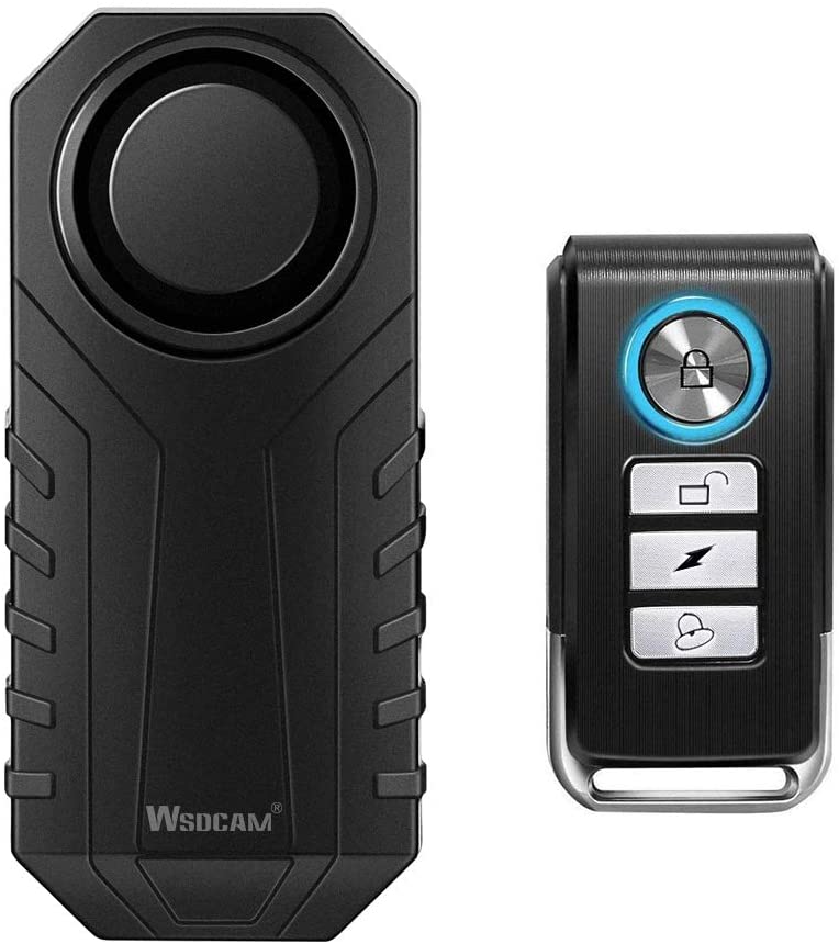 Photo 1 of Wsdcam 113dB Bike Alarm Wireless Vibration Motion Sensor Waterproof Motorcycle Alarm with Remote
