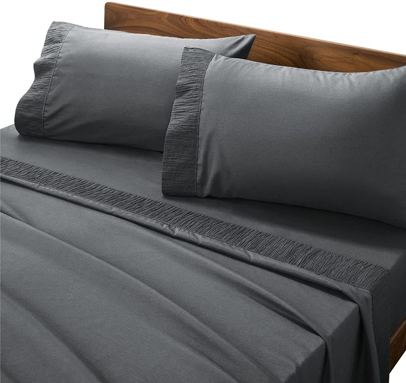 Photo 1 of Bedsure Queen Bed Sheets Set Grey - Soft 1800 Bedding Sheets & Pillowcases Sets, 4 Pieces Hotel Queen Sheet Set
