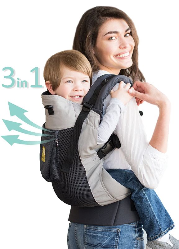 Photo 1 of LÍLLÉbaby CarryOn Airflow 3-in-1 Ergonomic Toddler and Child Carrier, Charcoal/Silver - 25 to 60 lbs
