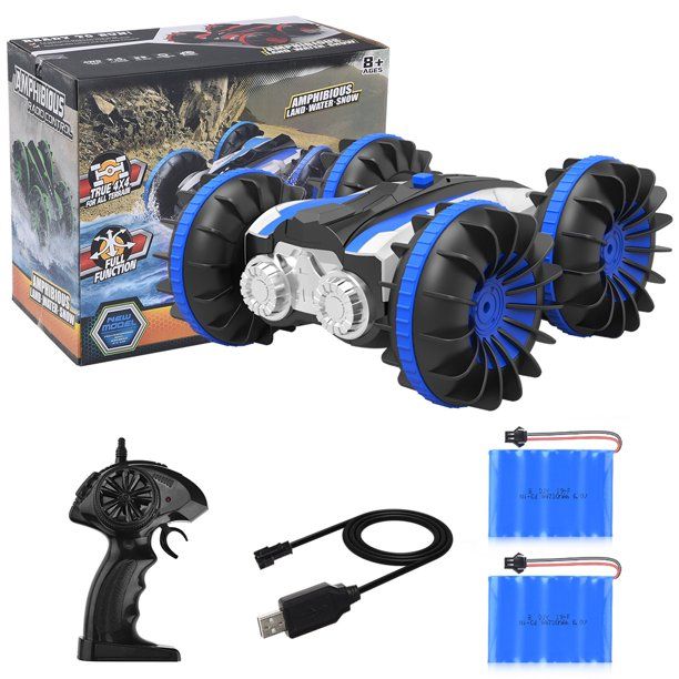 Photo 1 of RC Car Toys for Boys Girls Amphibious Remote Control Car for Kids 2.4 GHz RC Stunt Car 4WD Off Road Monster Truck Christmas Birthday Gifts Remote Control Boat Beach Toy
