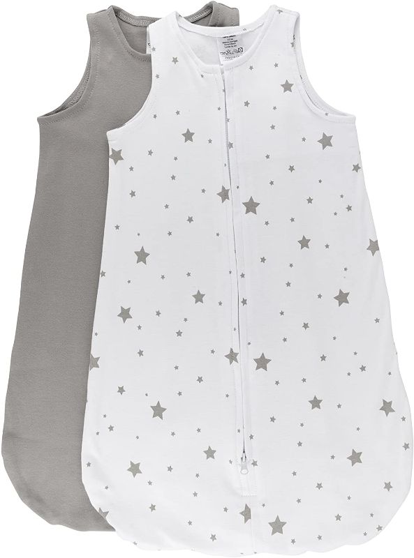 Photo 1 of Ely's & Co.100% Cotton Wearable Blanket Baby Sleep Bag 2 Pack Grey Stars 6-12 Months
