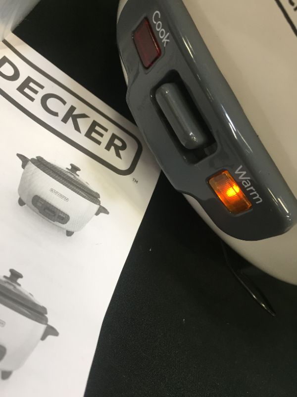Photo 1 of BLACK+DECKER Rice Cooker, 6-cup, White
