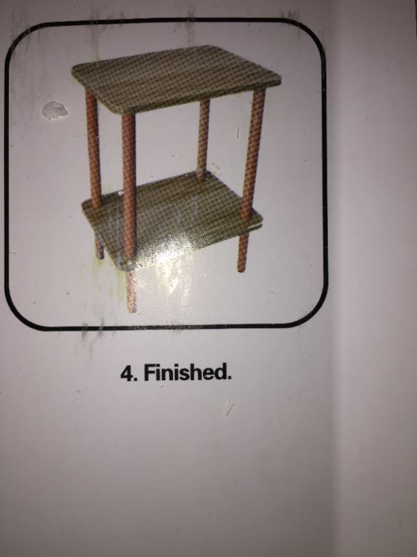 Photo 1 of 2 tier end table brown wood 