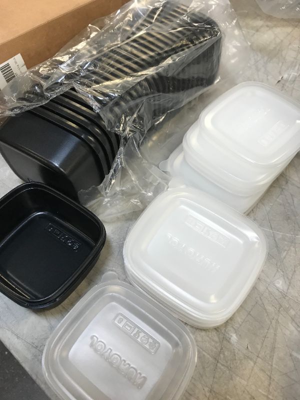 Photo 1 of 25 ct + mini plastic black container storage for food / sauces / sides /deserts 