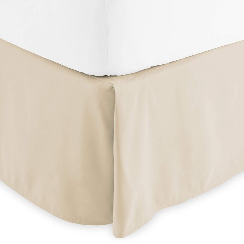 Photo 1 of Bare Home Pleated Queen Bed Skirt - 15-Inch Tailored Drop Easy Fit - Bed Skirt for Queen Beds - Center & Corner Pleats (Queen, Sand)
