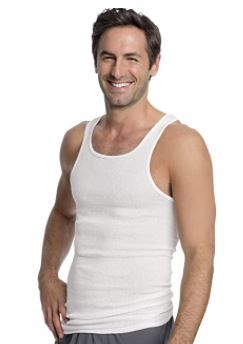 Photo 1 of Hanes Men's White A-Shirt 3-Pack, White
