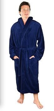 Photo 1 of Fleece Bathrobe Spa Robe BLUE 
XL