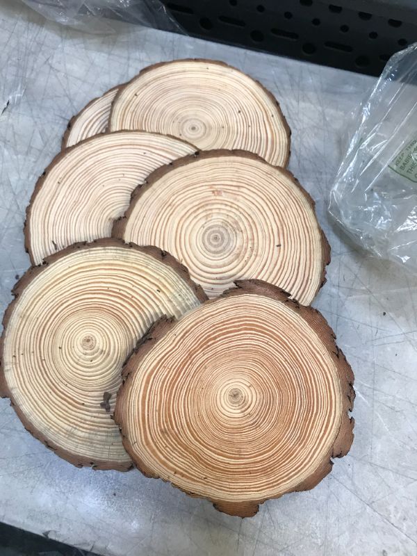 Photo 1 of 6 piece wood charger plates 8 IN