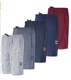 Photo 1 of 5-Pack Youth Dry-Fit Active Athletic Basketball Gym Shorts with Pockets Boys & Girls
M
