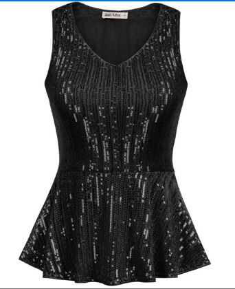 Photo 1 of 
GRACE KARIN Women's Sleeveless Sparkle Sequin Tops V-Neck Cami Sexy Club Tank Top(Black,2XL)
