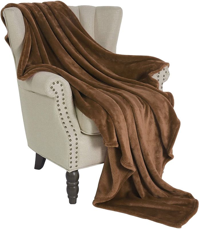 Photo 1 of Fleece Velvet Plush Throw Blanket – 50" x 70" (Brown)