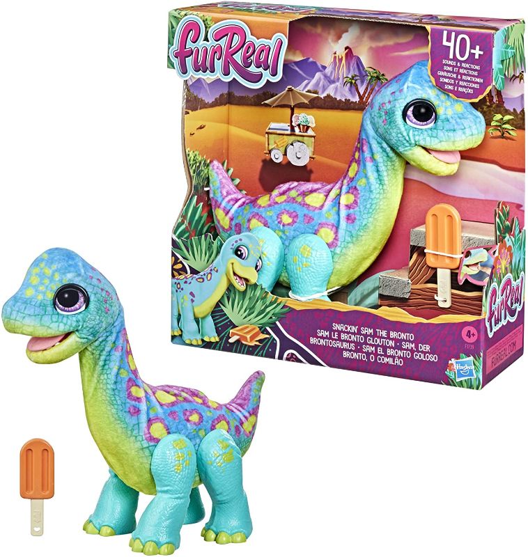 Photo 1 of FurReal Snackin’ Sam The Bronto Interactive Animatronic Plush Toy, 40+ Sounds and Reactions, Ages 4 and up
