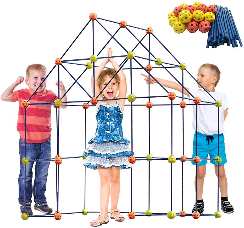 Photo 1 of ERONE Fort Building Kit for kids,158pcs Forts Construction Builder Gift Toys for Boys and Girls Fort Building Set Play Tent Rocket Castle Indoor Outdoor
