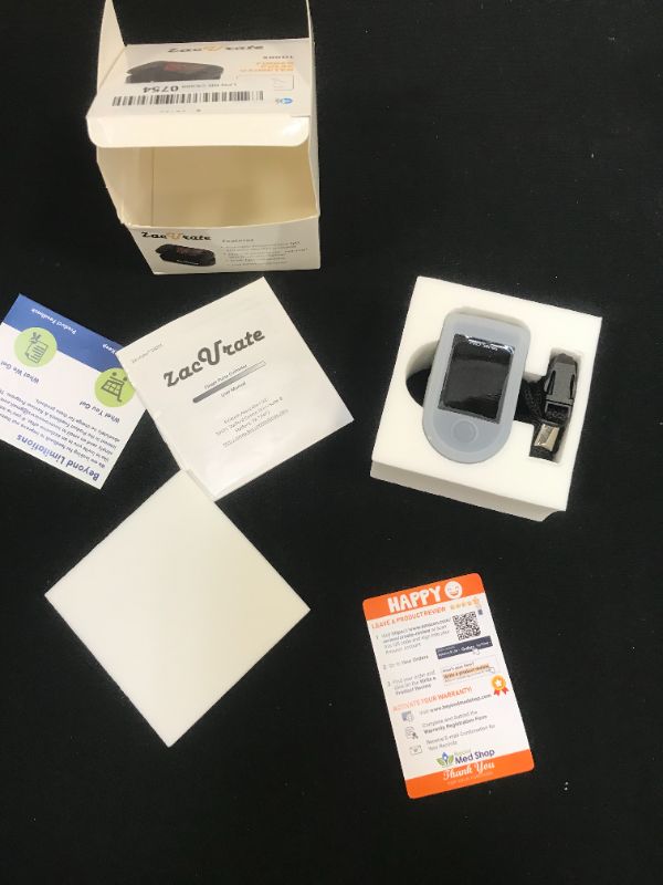 Photo 3 of Zacurate Pro Series 500DL Fingertip Pulse Oximeter Blood Oxygen Saturation Monitor with Silicon Cover, Batteries and Lanyard (Royal Black)
