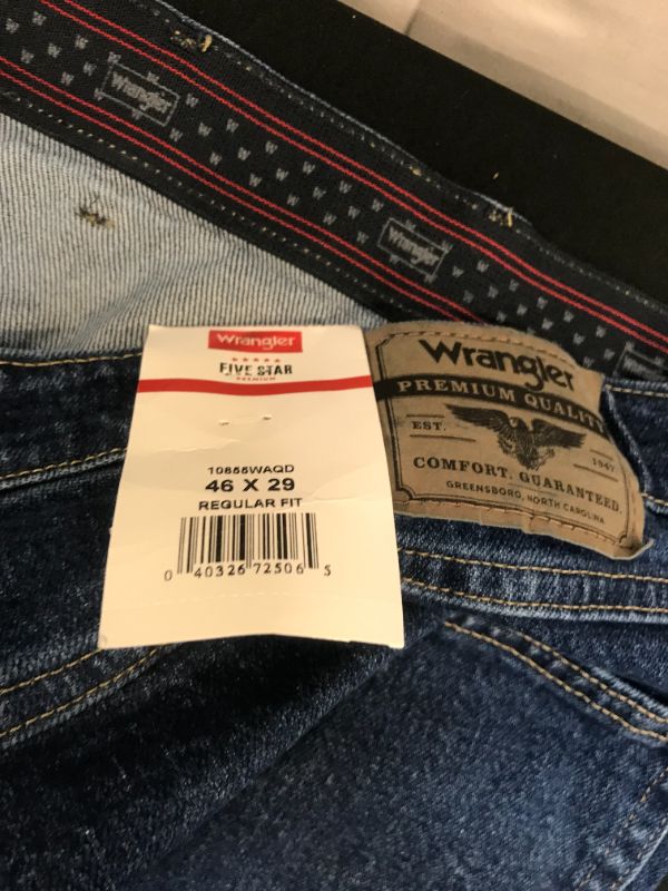 Photo 3 of  Wrangler Big Men's Regular Fit Jeans with Comfort Flex size 46 x29