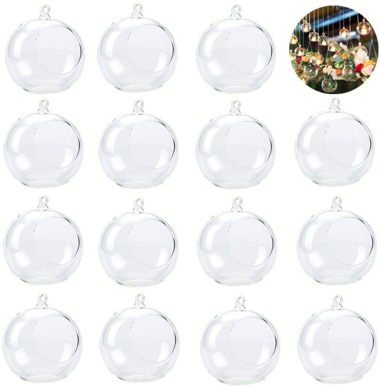 Photo 1 of 15-Pack Acrylic Hanging Globe, Plastic Hanging Ball, Air Plant and Tillandsia Holder, Micro Landscape Holder, Container, Hangers for Plant, Wedding Decorations and Display (Supplied with Fishing Line)
