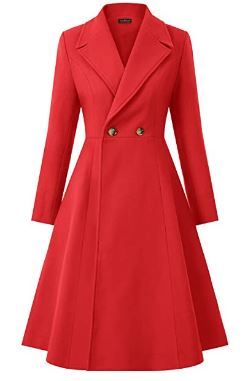 Photo 1 of CURLBIUTY Women Swing Double Breasted Wool Pea Coat Winter Long Overcoat Jacket LARGE
