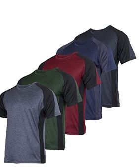 Photo 1 of 5 Pack: Men’s Dry-Fit Moisture Wicking Active Athletic Performance Crew T-Shirt 3XL
